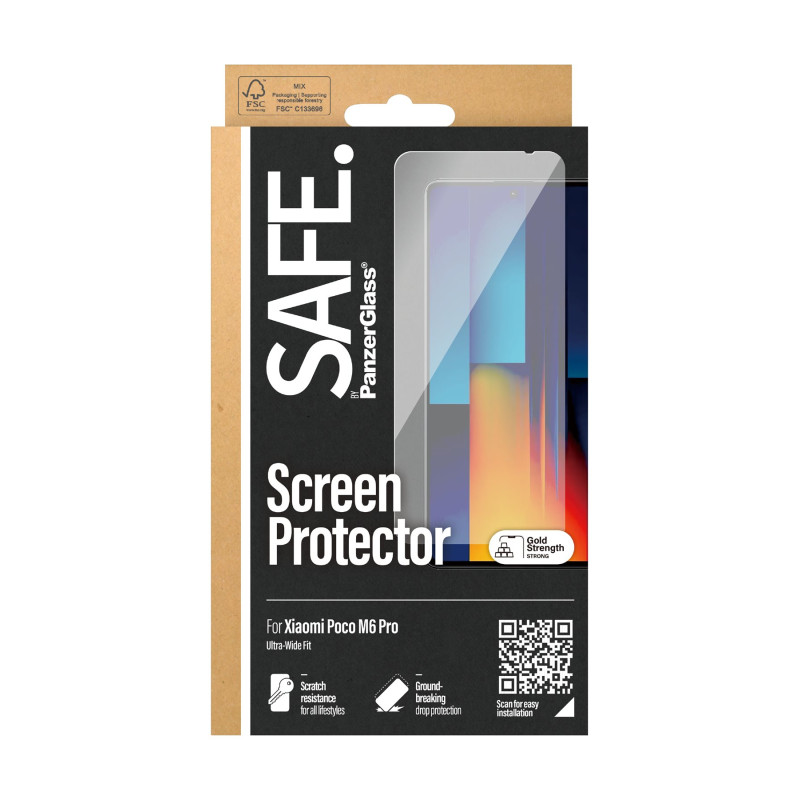 SAFE by PanzerGlass ekrāna aizsargs Xiaomi Poco M6 Pro 5G | Ultra-Wide Fit | PanzerGlass