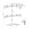 Digitus | Galda stiprinājums | DA-90364 | Slīpums, pagrieziens, rotācija | Melns