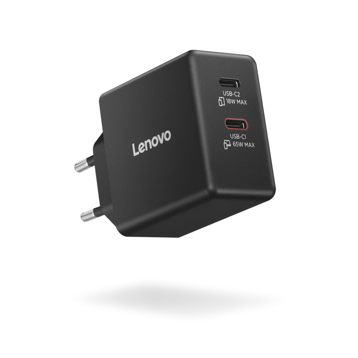 Lenovo Dual USB-C 65W GaN Charger | USB-C | 65 W | Charger