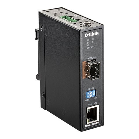 D-Link | Industriskais mediju konvertors | DIS-M100G-SW | 10/100/1000Base-T | SFP