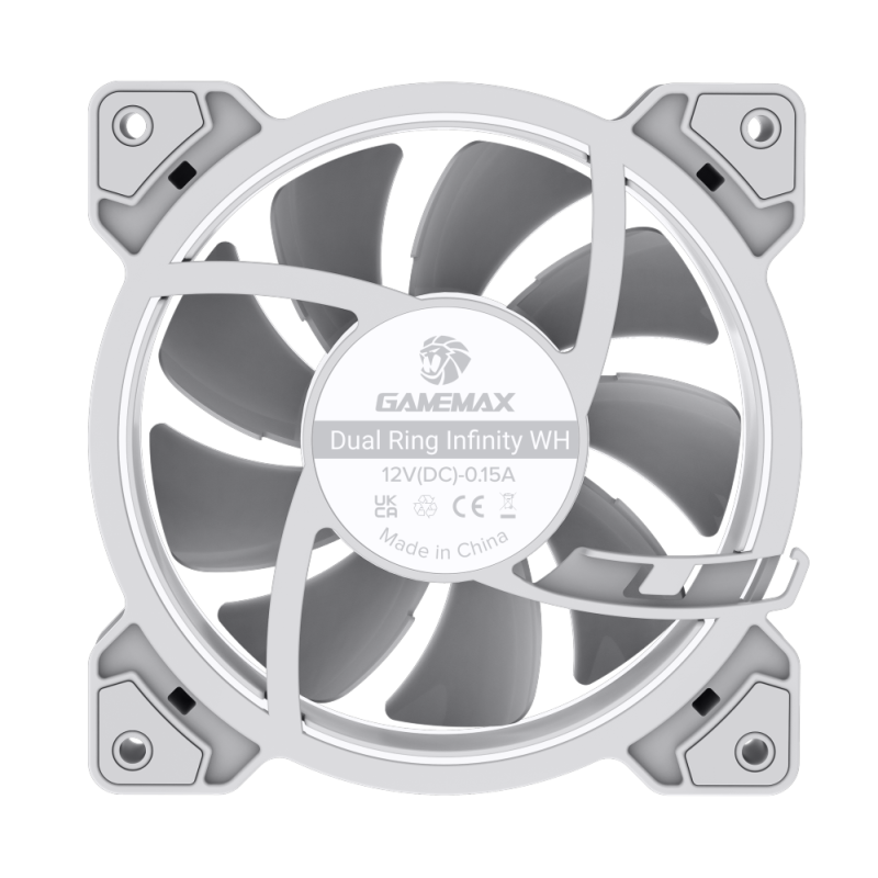 Gamemax Case Fan | DUAL RING INFINITY WH | Balts