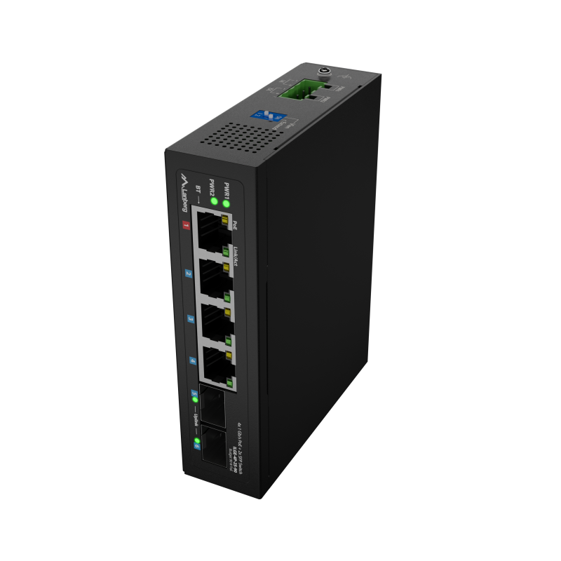 Lanberg Switch Light IndustrialPoE 1xBT 3xAT 2xSFP Din Unmanagment Gigabit Ethernet | ILGE-4P-2S-90 | Unmanaged