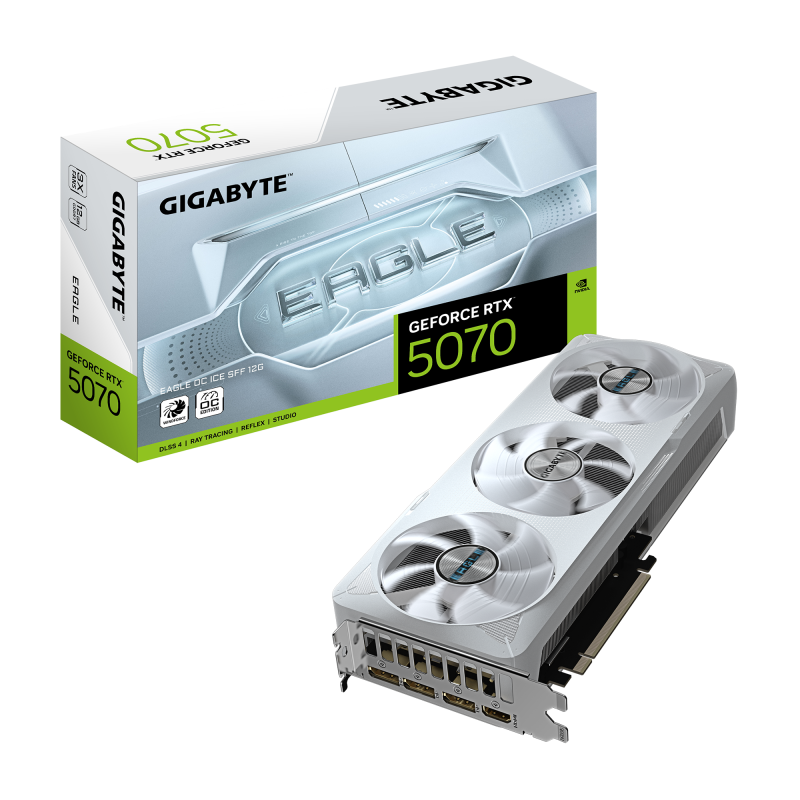 Gigabyte GeForce RTX 5070 EAGLE OC ICE SFF 12G | NVIDIA | 12 GB | GeForce RTX 5070 | HDMI portu skaits 1 | PCI-E 5.0