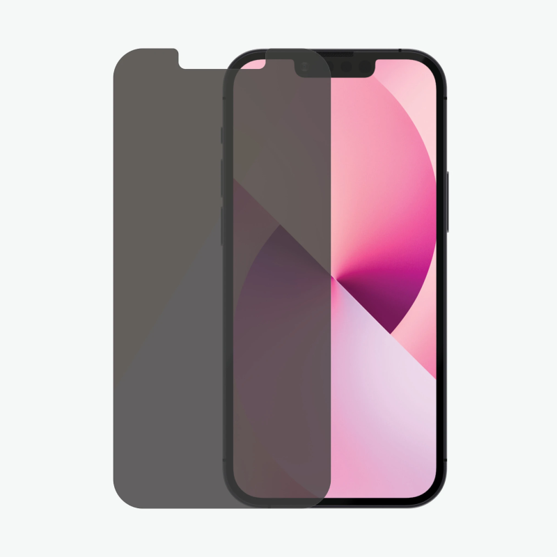 PanzerGlass | Apple | iPhone 13 Mini | Rūdīts stikls | Melns | Kristāltīrs; Izturīgs pret skrāpējumiem un baktērijām; Triecienus absorbējošs; Viegli uzstādāms | Privātuma ekrāna aizsargs