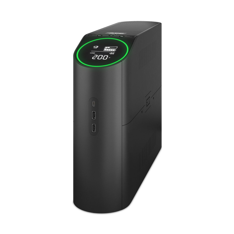 Schneider Electric Back-UPS Pro for Gaming, Tornis, 230 V, 4x Schuko un 2x IEC C13 ligzdas, RGB gaisma, tīra sinusoīda vilne, Midnight | 2200 VA | 1320 W | 230 V