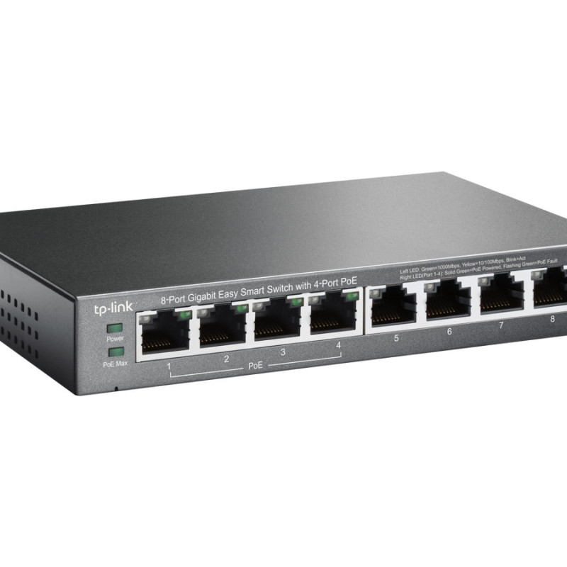 TP-LINK | Smart Switch | TL-SG108PE | Web pārvaldāms | Desktop | Gigabit Ethernet (vara) porti 4 | PoE+ porti 4 | Barošanas avots ārējs | 36 mēneši