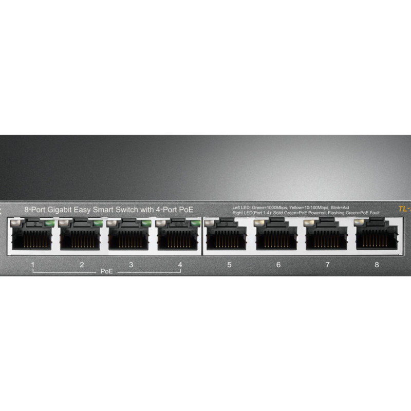 TP-LINK | Smart Switch | TL-SG108PE | Web pārvaldāms | Desktop | Gigabit Ethernet (vara) porti 4 | PoE+ porti 4 | Barošanas avots ārējs | 36 mēneši