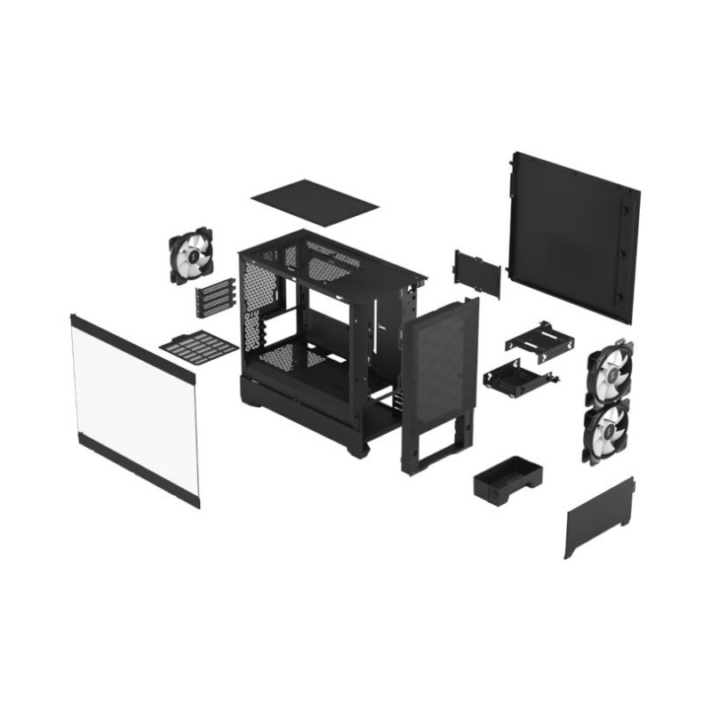 Fractal Design | Pop Mini Air RGB | Sānu logs | Melns TG Clear Tint | mATX, Mini ITX | ATX