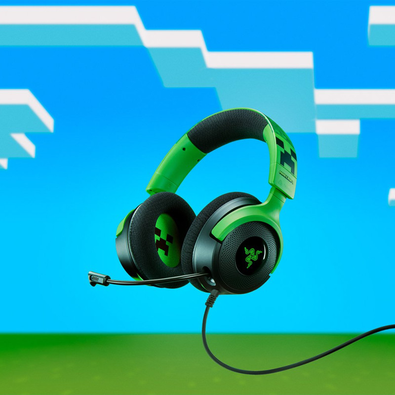 Razer spēļu austiņas | Kraken V4 X | Vadu | Pāraustiņu | Mikrofons | Minecraft izdevums