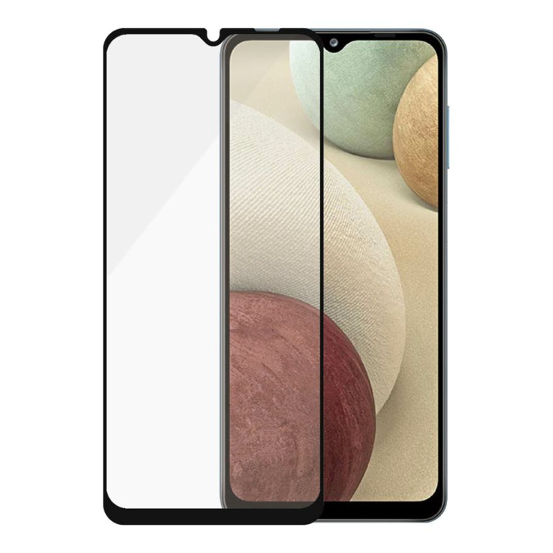 PanzerGlass | Samsung | Galaxy A12 | Rūdīts stikls | Melns | Pilna rāmis; Apaļas malas; Kristālskaidrs; 100% skāriena saglabāšana | Saderīgs ar maciņiem