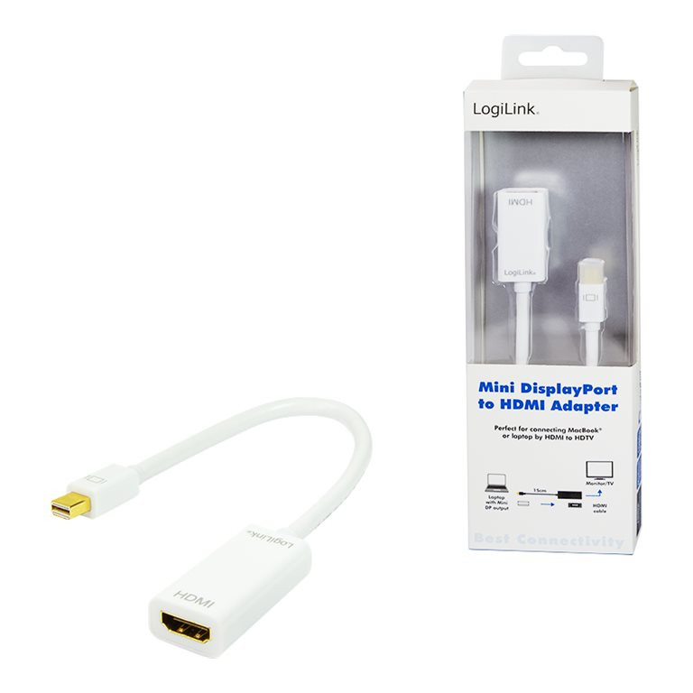 Logilink | Adapter Mini DisplayPort to HDMI with Audio: | Grey | Mini DisplayPort | HDMI A | 0.1 m