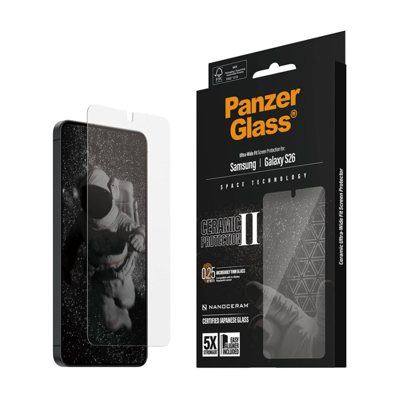 PanzerGlass Keramisks ekrāna aizsargplēve Samsung New Galaxy S26 | Ultra-Wide Fit ar EasyAligner | PanzerGlass