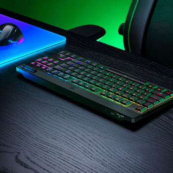 Razer | BlackWidow V4 Low-Profile HyperSpeed | Tastatūra | Bezvadu | US | Bluetooth | Oranžas slēdzenes | Melna