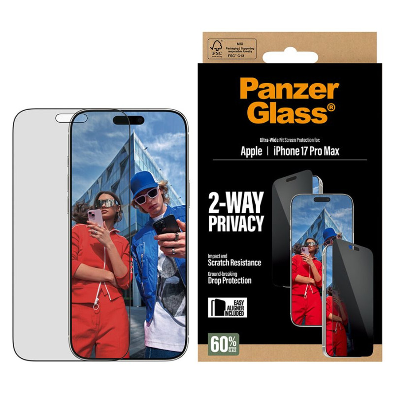 PanzerGlass Screen protector | Apple | iPhone 17 Pro Max | Glass | Caurspīdīgs | Ultra-Wide Fit ar EasyAligner