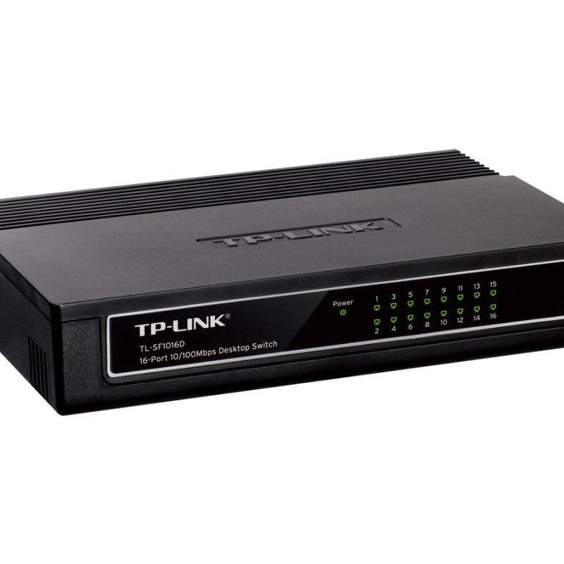 TP-LINK | Switch | TL-SF1016D | Desktop | 10/100 Mbps (RJ-45) portu skaits 16 | Barošanas veids: ārējs