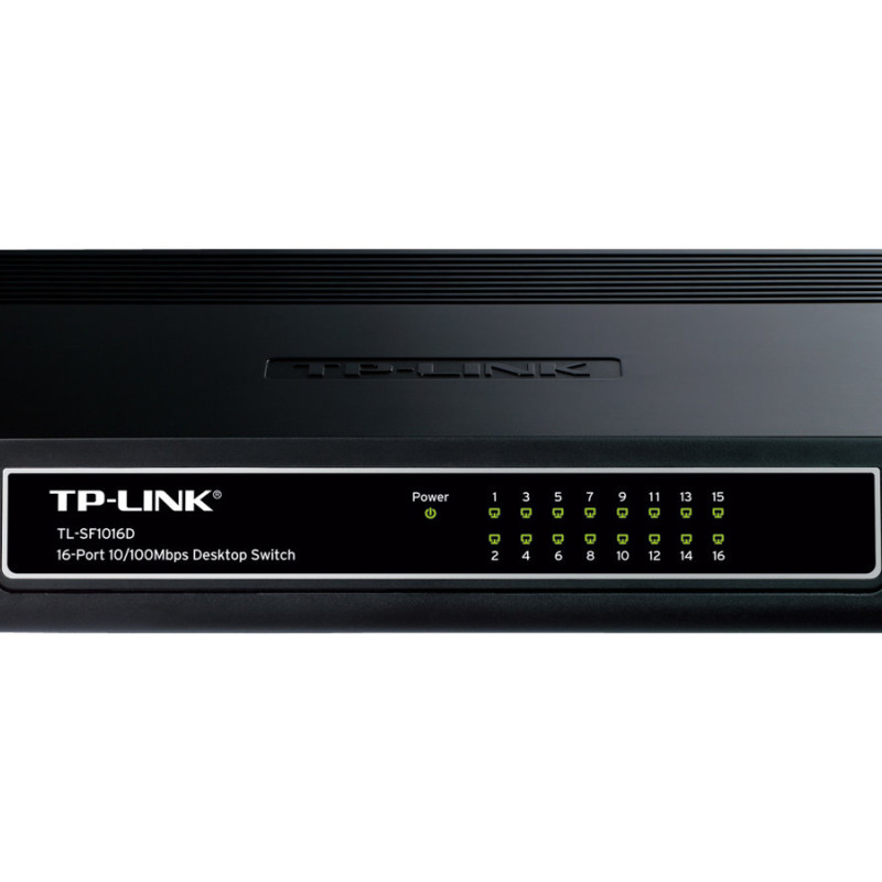 TP-LINK | Switch | TL-SF1016D | Desktop | 10/100 Mbps (RJ-45) portu skaits 16 | Barošanas veids: ārējs