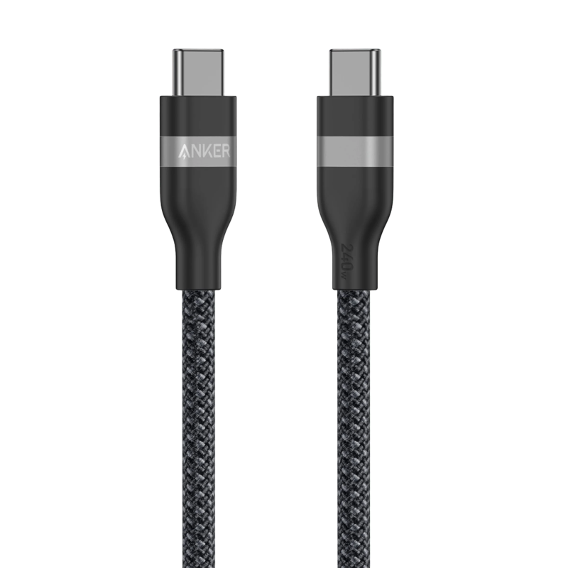 Anker USB-C to USB-C Cable Braided, 0.9m, 240W, Black | Anker USB-C Braided Cable, 0.9 m
