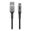 Goobay | USB-C to USB-A Textile Cable with Metal Plugs | 49296 | USB-C to USB-A