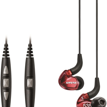 Shure | Austiņas | SE535 | Vadu | Iekšklausa | Sarkans