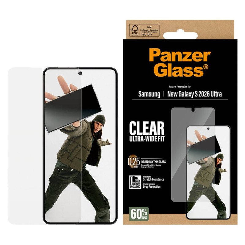 PanzerGlass Ekrāna aizsargplēve Samsung New Galaxy S26 Ultra | Ultra-Wide Fit ar EasyAligner | PanzerGlass