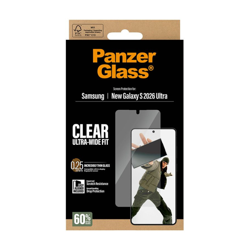 PanzerGlass Ekrāna aizsargplēve Samsung New Galaxy S26 Ultra | Ultra-Wide Fit ar EasyAligner | PanzerGlass