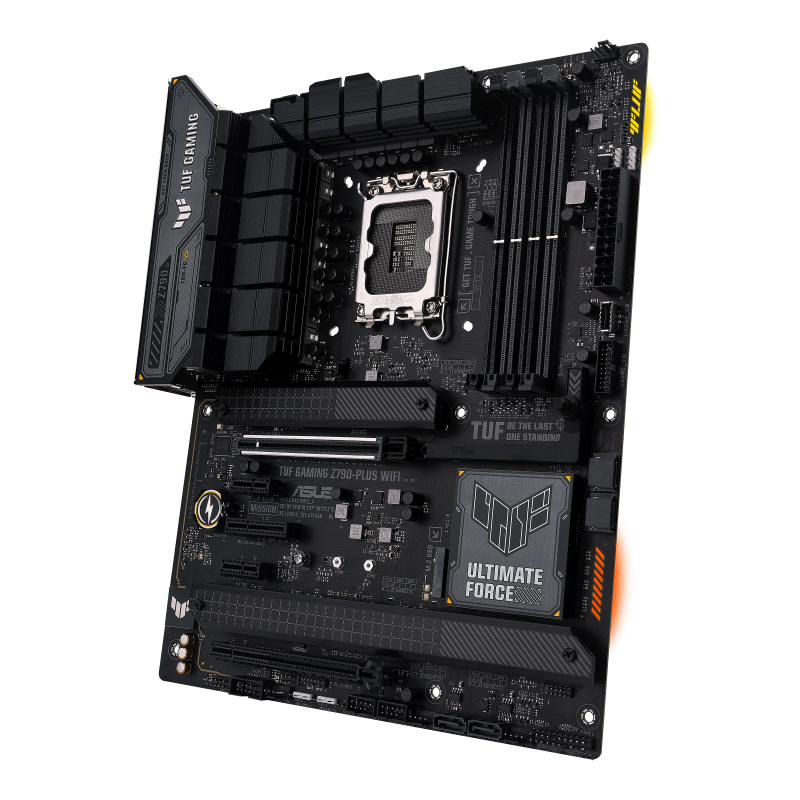 Asus | TUF GAMING Z790-PLUS WIFI | Procesoru saime Intel | Procesora ligzda LGA1700 | DDR5 | Cietā diska interfeisi SATA, M.2 | SATA savienotāji 4