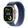 Apple 49mm Blue/Bright Blue Trail Loop - M/L - Natural Titanium Finish | Apple