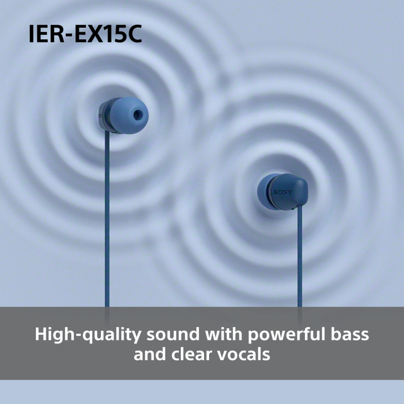 Sony Earbuds | IER‑EX15C | Wired | In-ear | Microphone | White