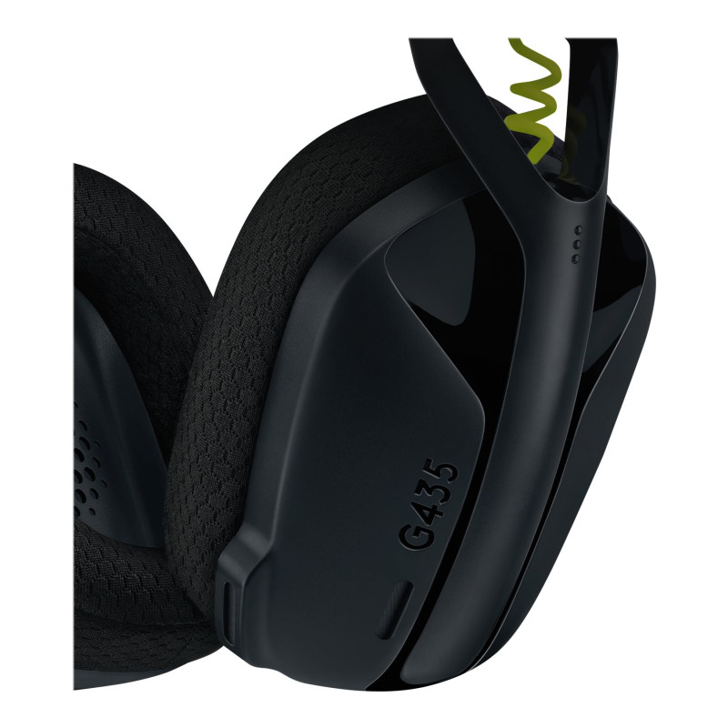 Logitech LIGHTSPEED Gaming Headset | G435 | Bluetooth | Over-Ear | Microphone | Black and Neon Yellow | Wireless