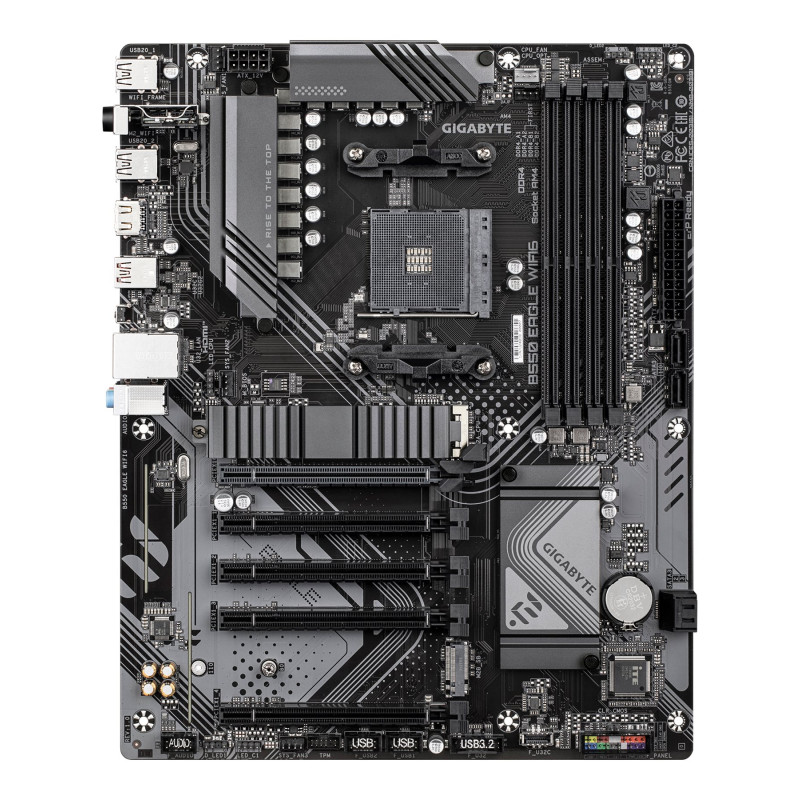 Gigabyte B550 EAGLE WIFI6 | Procesoru saime AMD | Procesora ligzda AM4 | DDR4 | Atbalstītie cietā diska interfeisi SATA, M.2 | SATA savienotāju skaits 4