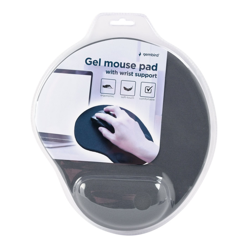 Gembird | MP-GEL-GR Gel mouse pad with wrist support, grey Comfortable | Gel mouse pad | Grey
