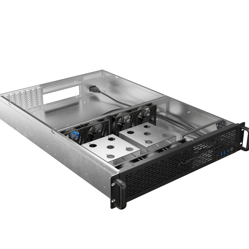 Lanberg Rackmount server chassis E-ATX 650/12 19"/2U | SC01-6502-12B