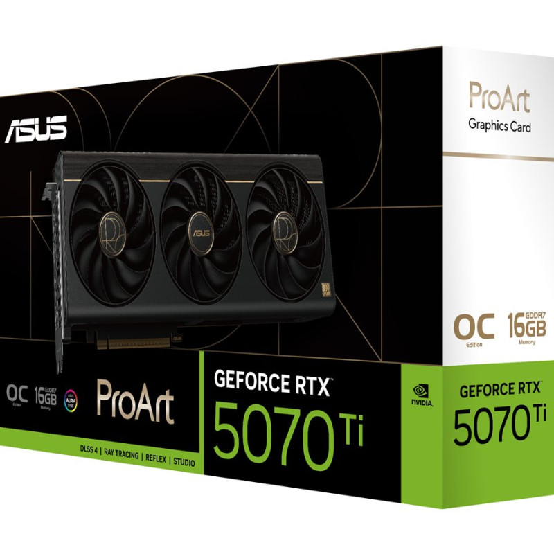 Asus ProArt GeForce RTX 5070 Ti OC Edition 16GB GDDR7 | NVIDIA | 16 GB | GeForce RTX 5070 Ti | GDDR7 | HDMI portu skaits 1 | PCI Express 5.0
