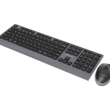 Gembird KBS-WPS-02-CYRL | Klaviatūra un pele komplekts | Bezvadu | Kirilica | Bluetooth | Melna