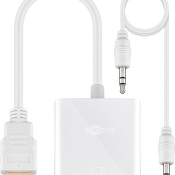 Goobay | HDMI/VGA adapters, niķelēts | 51758 | Balts | HDMI spraudnis (type A) | VGA ligzda (15-pin)