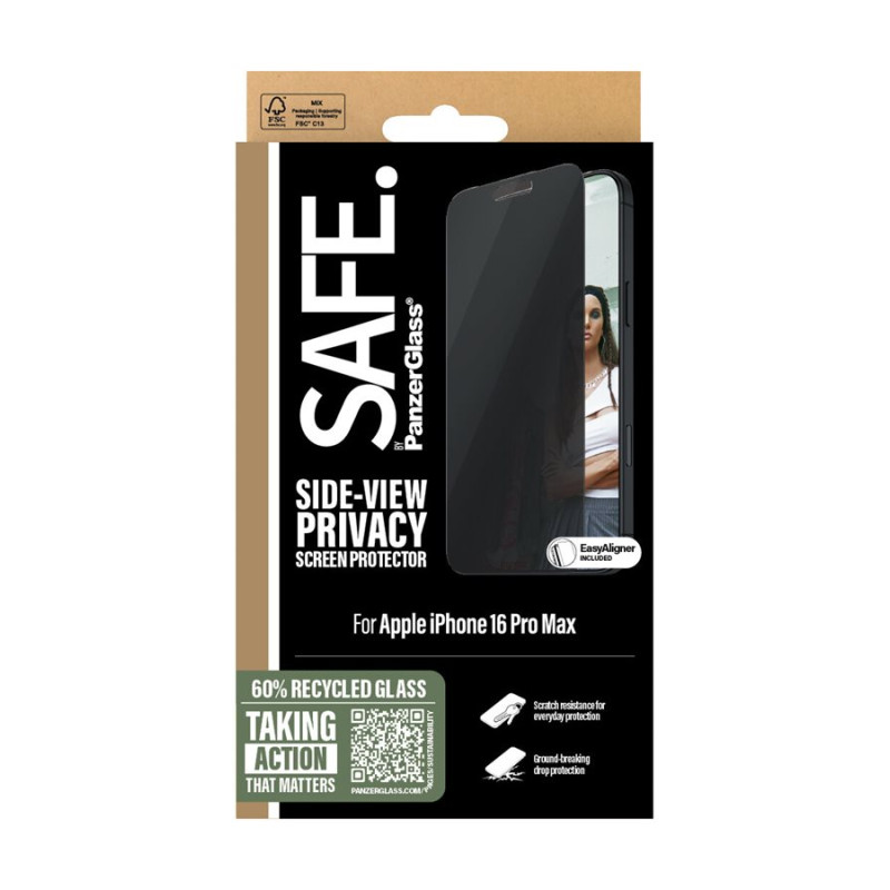 PanzerGlass Screen protector | Apple | iPhone 16 Pro Max | Glass | Black | Ultra-Wide Fit