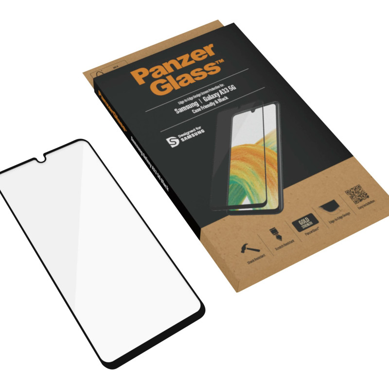 PanzerGlass | Ekrāna aizsargstikls | Samsung | Galaxy A33 | Stikls | Melns | Saderīgs ar maciņu