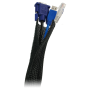 Cable Flex Wrap | KAB0006 | Elastīgs un mīksts kabeļu kanāls. Sapako un uzticami aizsargā kabeļus. Griezams uz nepieciešamo garumu. Ar velcro stiprinājumu. Ugunsizturīgs. Saites diametrs 32 mm. | Melns | 1.8 m