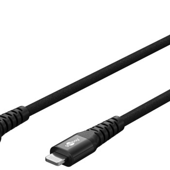 Goobay | Lightning — USB-A supersoftena tekstila kabelis ar metāla spraudņiem | 74504