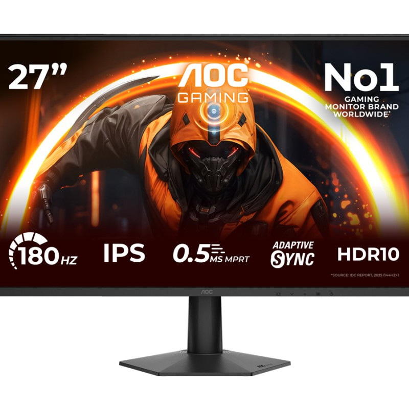 AOC 27G50F | 27" | IPS | FHD | 16:9 | 144 Hz | 0.5 ms | 1920 x 1080 pikseļi | 300 cd/m² | HDMI ligzdas skaits 1 | Melns