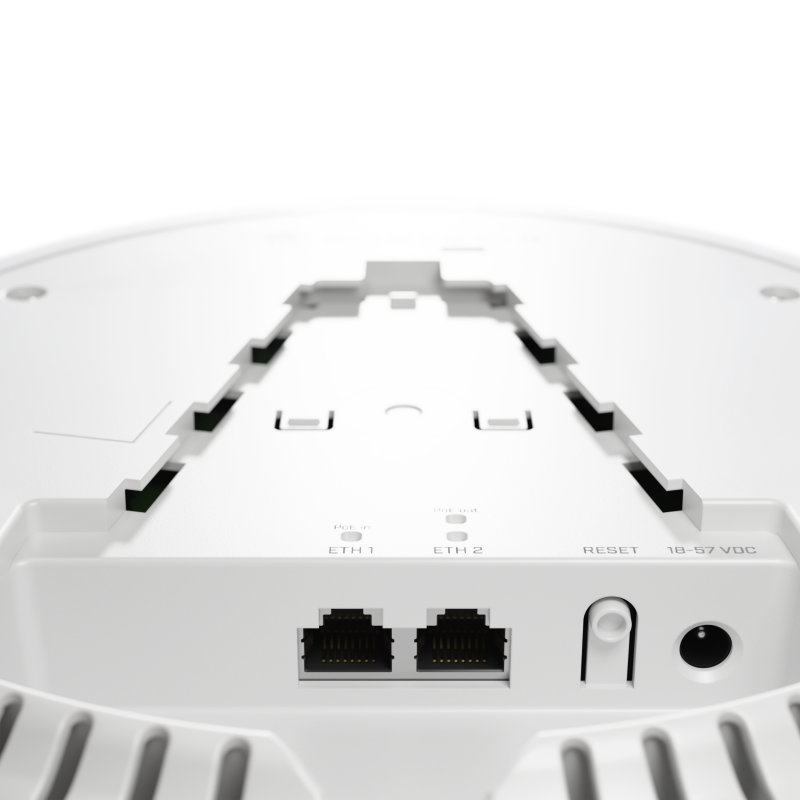 MikroTik | Wi-Fi 6 divu joslu piekļuves punkts | cAP ax | 802.11ax | 2.4GHz/5GHz | 1200+574 Mbit/s | 10/100/1000 Mbit/s | Ethernet LAN (RJ-45) porti 2 | MU-MIMO Nē | PoE in/out