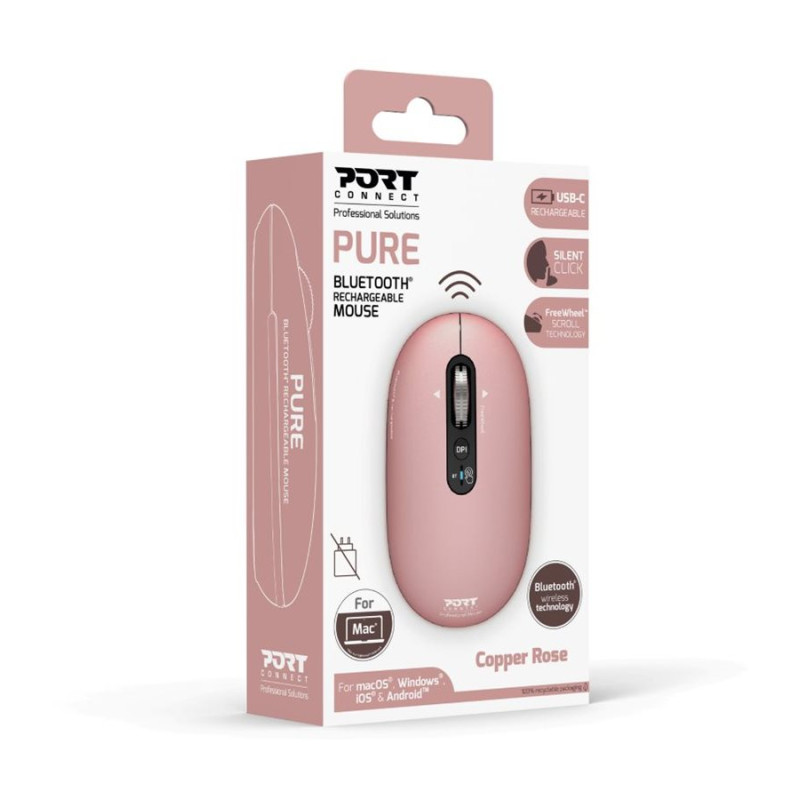 PORT CONNECT pele | PURE MAC | Bezvadu | Bluetooth | Rozā