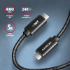 AXAGON | Data and charging USB 480Mbps cable, 2.5 m | BUCM2-CM25AB | USB-C to USB-C