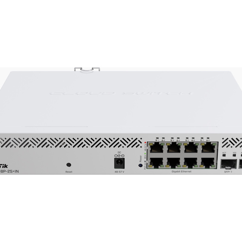MikroTik | Cloud Router Switch | CSS610-8P-2S+IN | Nav Wi-Fi | 10/100/1000 Mbit/s | Ethernet LAN (RJ-45) porti 8 | Mesh atbalsts Nav | MU-MIMO Nav | Nav mobilo datu savienojums