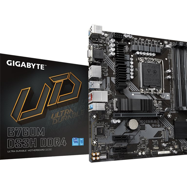 Gigabyte B760M D3HP DDR4 | Procesoru saime Intel | Procesora ligzda LGA1700 | DDR4 | Atbalstītie cietā diska interfeisi M.2, SATA | SATA savienotāju skaits 4