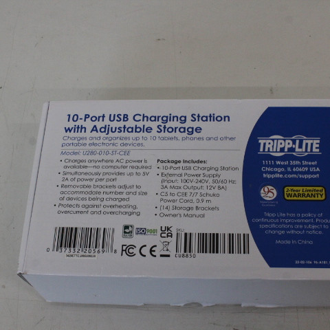 SALE OUT. | Tripp Lite | 10 portu USB uzlādes stacija ar regulējamu uzglabāšanu | U280-010-ST-CEE | ATKRĀMĒTS, SCRATCHED