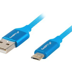 Lanberg | USB Micro to USB-A 2.0 Cable Blue Premium QC 3.0, 1 m | CA-USBM-20CU-0010-BL | USB Micro to USB Type-A