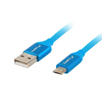 Lanberg | USB Micro to USB-A 2.0 Cable Blue Premium QC 3.0, 1 m | CA-USBM-20CU-0010-BL | USB Micro to USB Type-A
