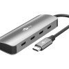 Goobay Slim 4-Port USB-Hub, USB-C auf USB-C, 10 Gbit/s, Grey | 76565