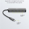 Goobay Slim 4-Port USB-Hub, USB-C auf USB-C, 10 Gbit/s, Grey | 76565